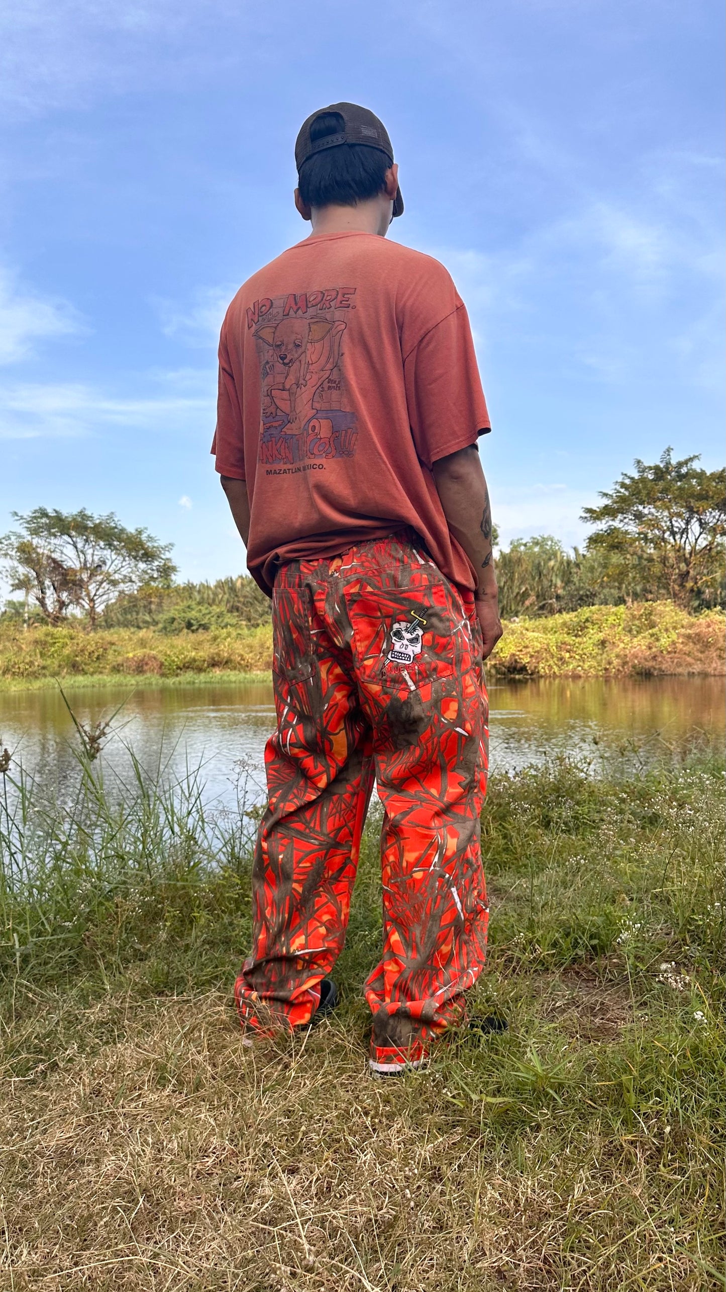 Loose fit Orange Camo Pants