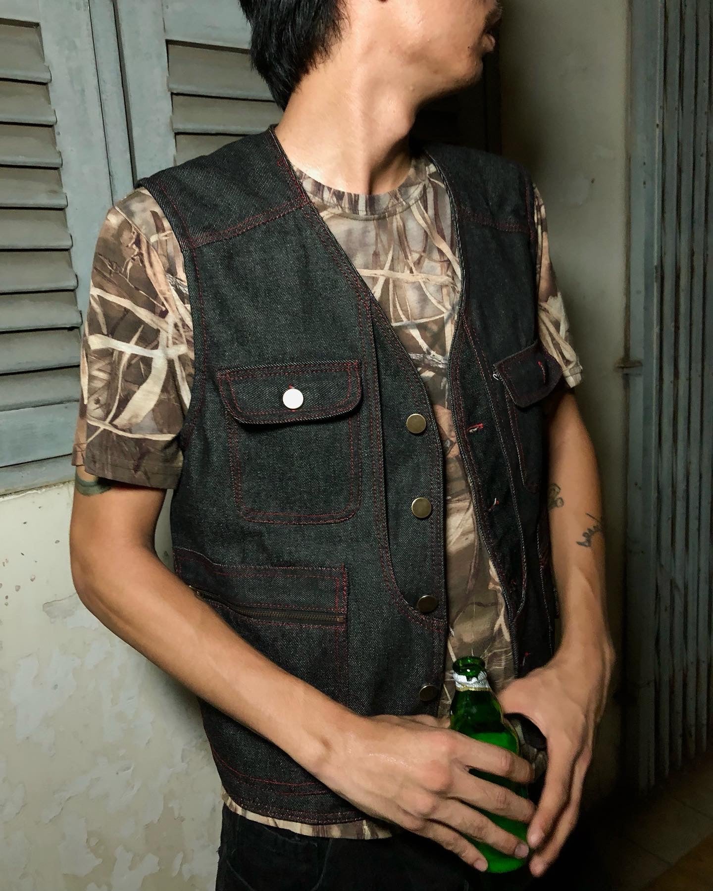 Black Denim Gilet