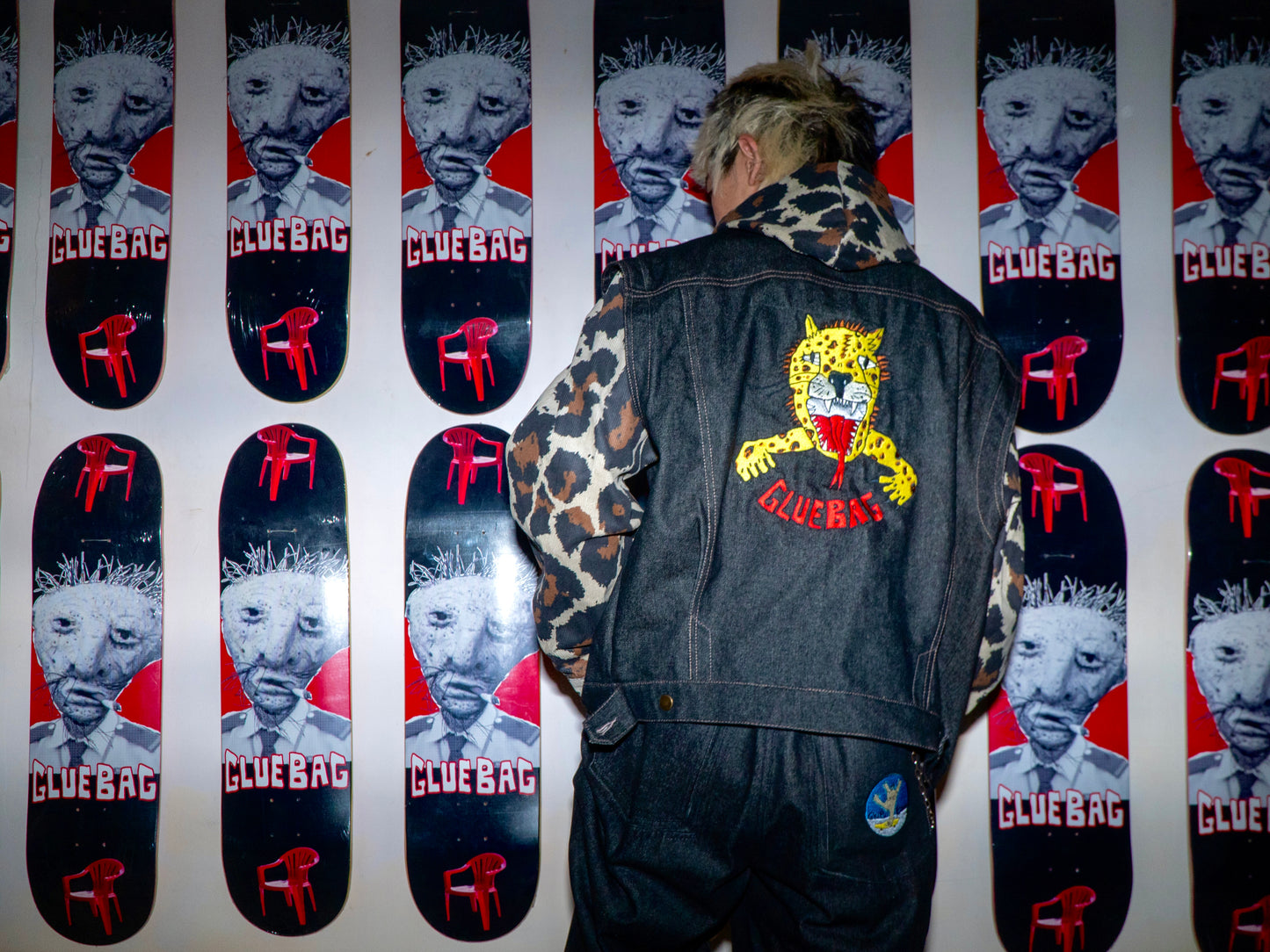 Leopard Strike Hooded Corduroy and Denim Jacket