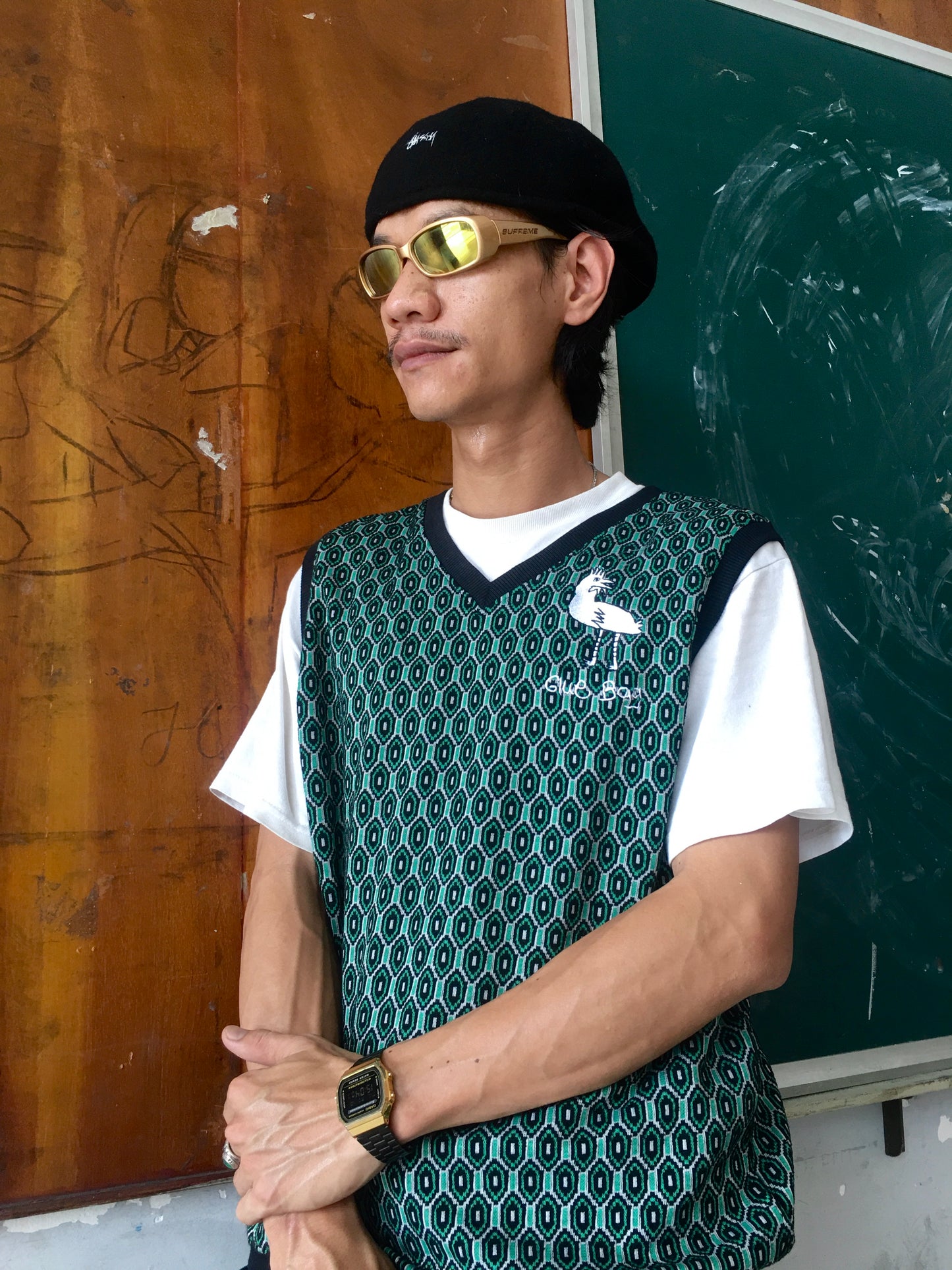 "Chicken" Knit Vest Green
