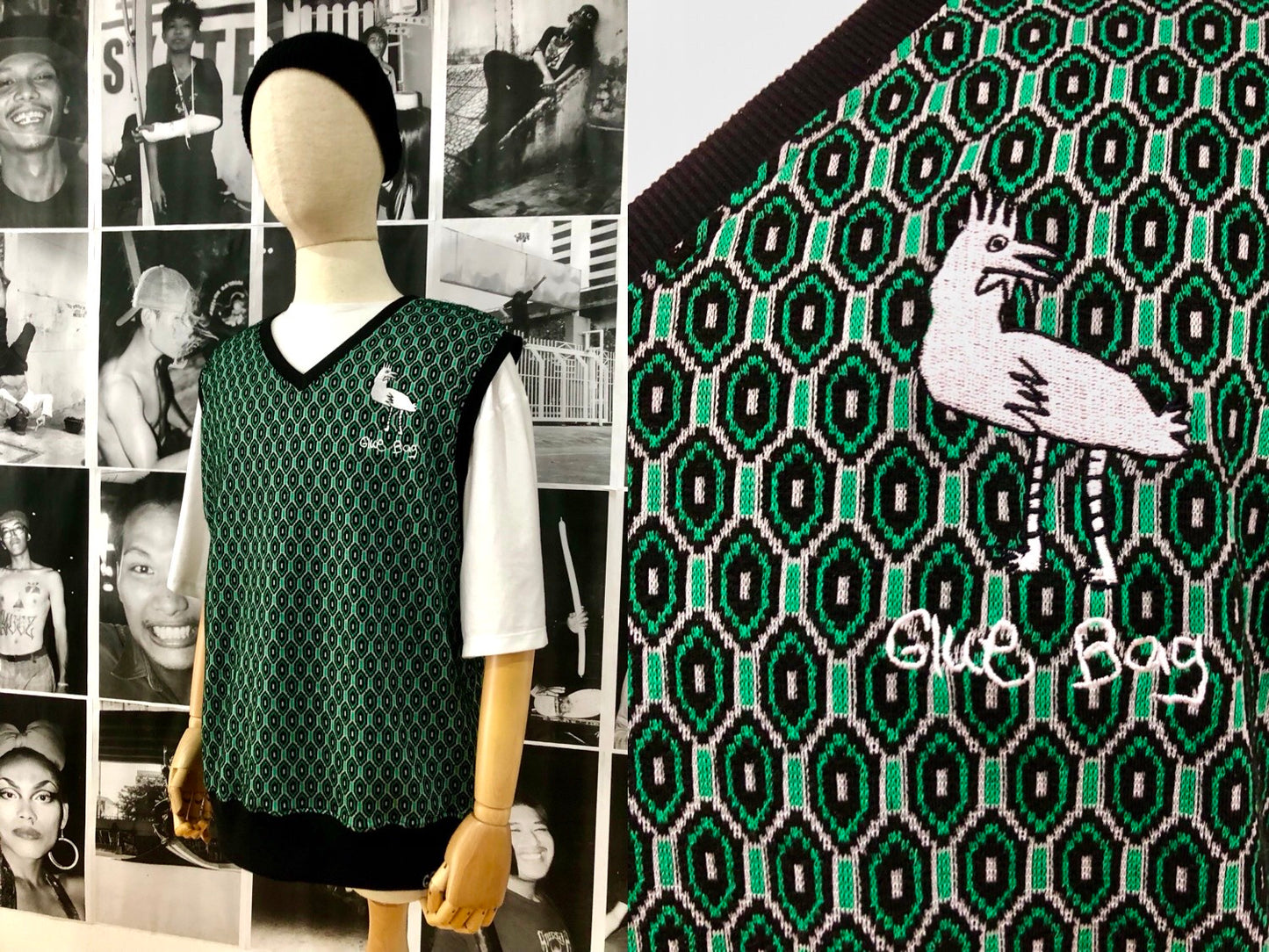 "Chicken" Knit Vest Green