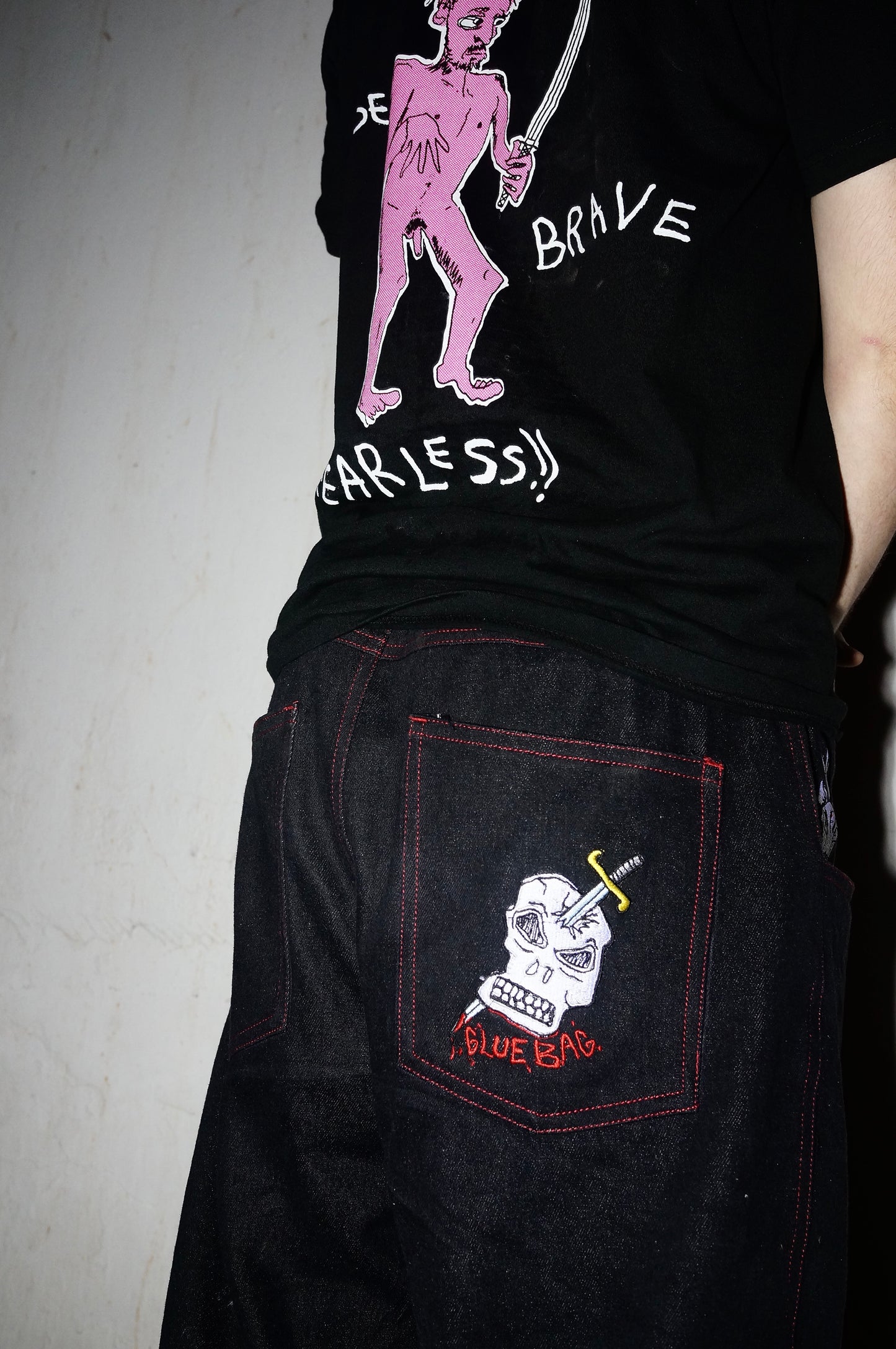 Loose Fit Heavy Black Denim Pants
