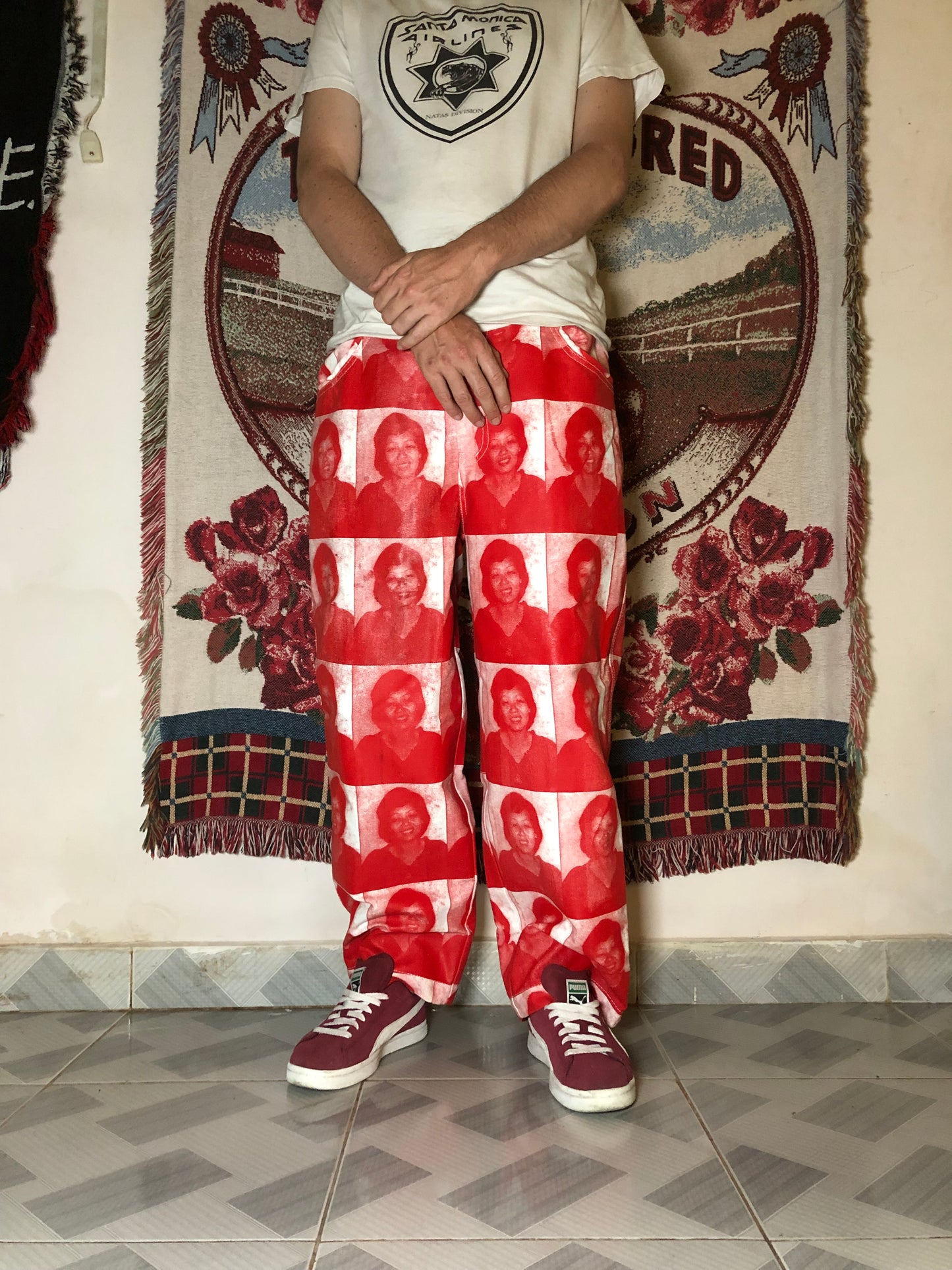 Red Mập Auntie Pants