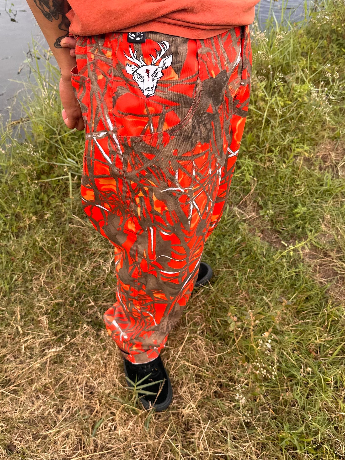 Loose fit Orange Camo Pants