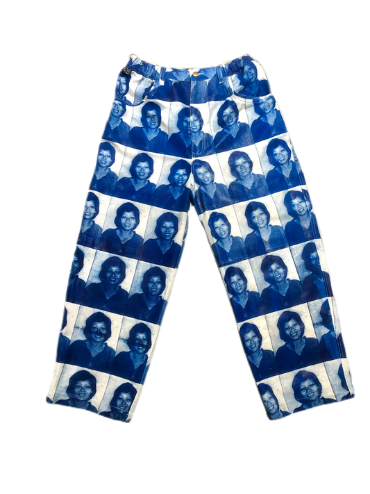 Blue Mập Auntie Pants