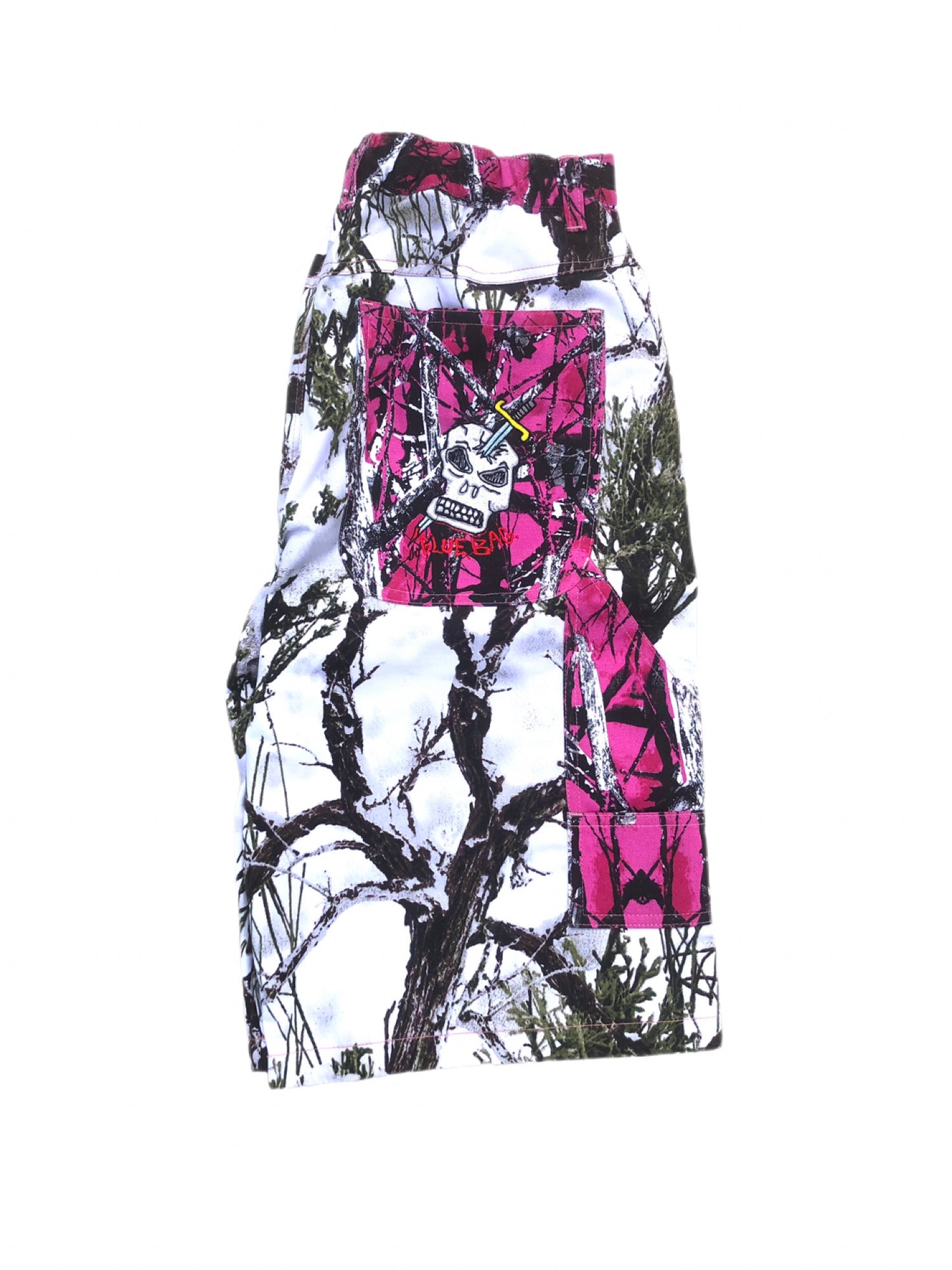 White / Pink Camo shorts