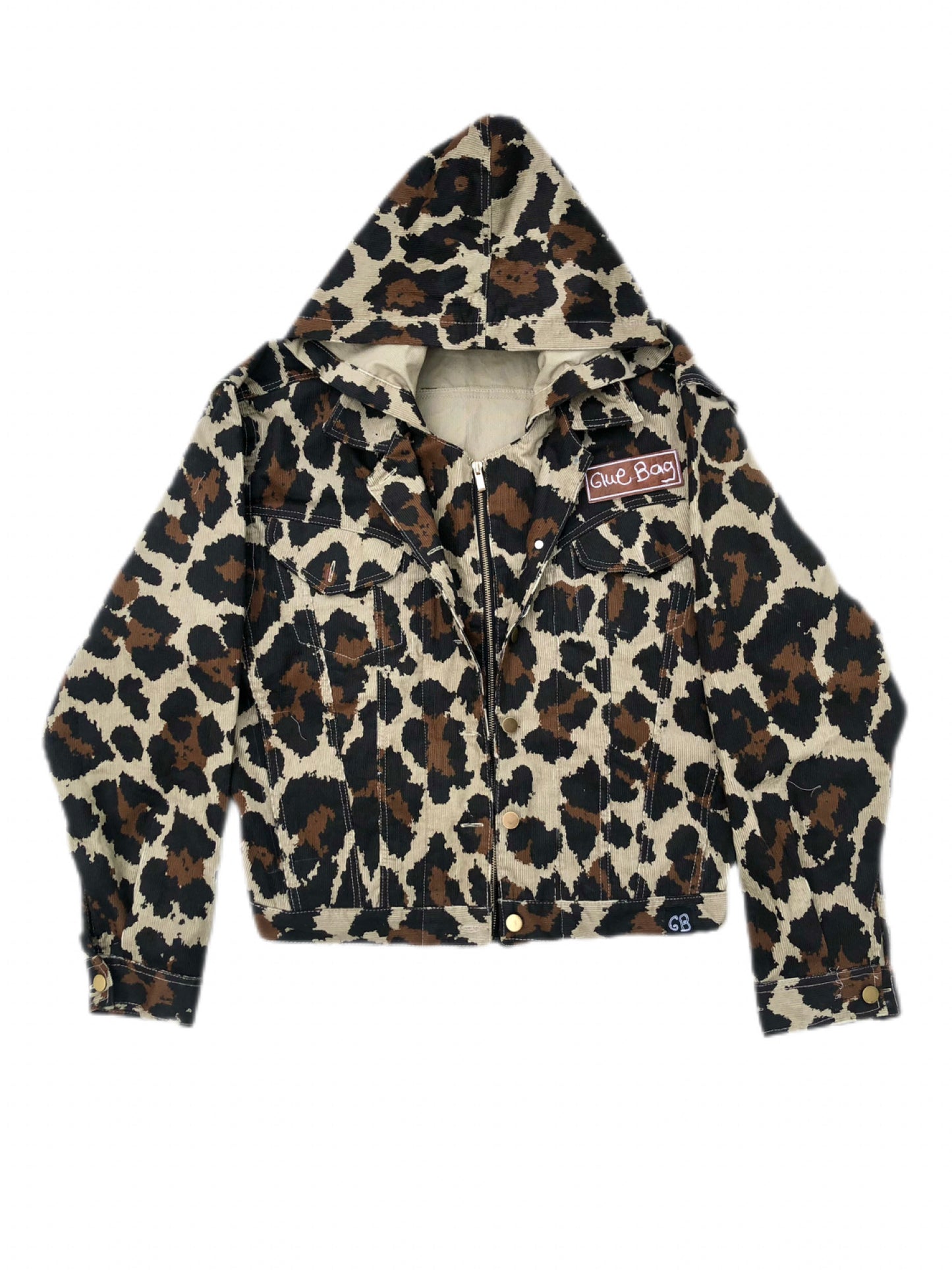 Leopard Strike Hooded Corduroy Jacket